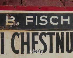 Antique Parking Sign Chestnut ST Philadelphia B Fisch Old Vintage Advertising PA