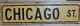 Antique Porcelain Street Sign Chicago St 24 X 6 Old Sign