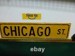 Antique Porcelain Street Sign CHICAGO ST 24 X 6 Old Sign