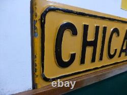 Antique Porcelain Street Sign CHICAGO ST 24 X 6 Old Sign