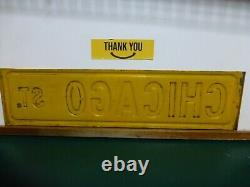 Antique Porcelain Street Sign CHICAGO ST 24 X 6 Old Sign
