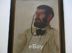 Antique Portrait Painting Early Joseph Cummings Chase New York Maine Rare Old