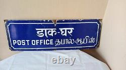 Antique Post Office Vintage Old Advt Tin Enamel Porcelain Sign Board G89