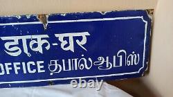 Antique Post Office Vintage Old Advt Tin Enamel Porcelain Sign Board G89