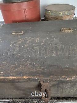 Antique Primitive Folk Art Wood Mail Box in Old Paint