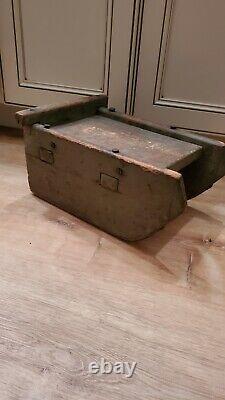 Antique Primitive Old Green Grey Paint Pa Farmhouse Mini Childs Sled L Mueller