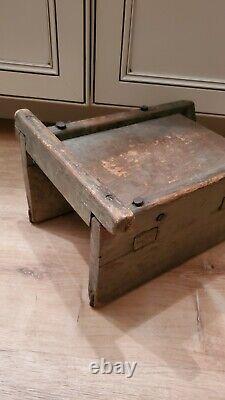 Antique Primitive Old Green Grey Paint Pa Farmhouse Mini Childs Sled L Mueller