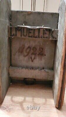 Antique Primitive Old Green Grey Paint Pa Farmhouse Mini Childs Sled L Mueller