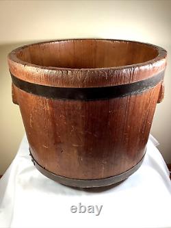 Antique Primitive R. C. W withAnchor Logo Wooden Old Farm Market MEASURE BUCKET 478