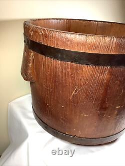 Antique Primitive R. C. W withAnchor Logo Wooden Old Farm Market MEASURE BUCKET 478