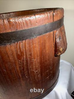 Antique Primitive R. C. W withAnchor Logo Wooden Old Farm Market MEASURE BUCKET 478