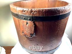 Antique Primitive R. C. W withAnchor Logo Wooden Old Farm Market MEASURE BUCKET 478