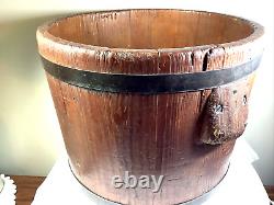 Antique Primitive R. C. W withAnchor Logo Wooden Old Farm Market MEASURE BUCKET 478