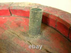 Antique Primitive Wooden Wood Barrel Keg Cask Pail Marked Old Painted Early 20th