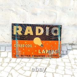 Antique Radio Lamps Bulb Advertising Tin Sign Board Rare Collectible Old TS455