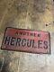 Antique Rare Old Original Another Hercules Gas Oil Engine License Plate Sign Usa