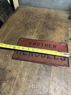 Antique Rare Old Original Another Hercules Gas Oil Engine License Plate Sign USA