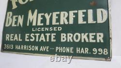 Antique Real Estate Metal Sign Vintage Green Old Collectible 20