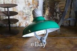 Antique Revere Harp Green Porcelain Gas Station Pole Light Shade Sinclair Old