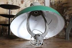 Antique Revere Harp Green Porcelain Gas Station Pole Light Shade Sinclair Old