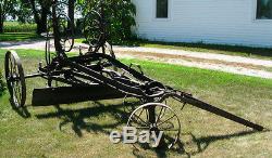 Antique Road Grader Western Wheeled Scraper Co Horsedrawn Old Iron Drag Vintage