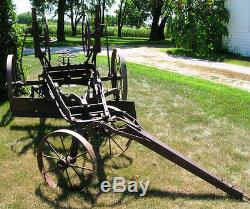 Antique Road Grader Western Wheeled Scraper Co Horsedrawn Old Iron Drag Vintage