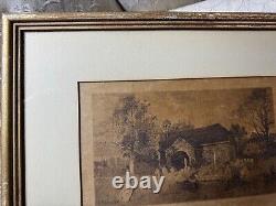 Antique Robert Shaw (1859-1912) Old Church Scene Etching Signed And Framed