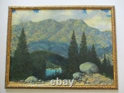 Antique Roland Mcnary Oil Painting Early Old California Mountain Bloom Landscape