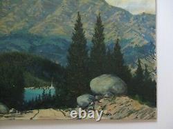 Antique Roland Mcnary Oil Painting Early Old California Mountain Bloom Landscape