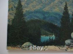 Antique Roland Mcnary Oil Painting Early Old California Mountain Bloom Landscape