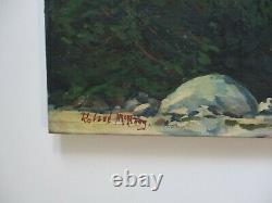 Antique Roland Mcnary Oil Painting Early Old California Mountain Bloom Landscape