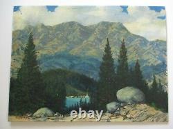 Antique Roland Mcnary Oil Painting Early Old California Mountain Bloom Landscape