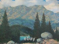 Antique Roland Mcnary Oil Painting Early Old California Mountain Bloom Landscape