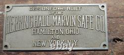 Antique STUNNING Herring Marvin Safe Co. Manufacturer's Plate Plaque Sign