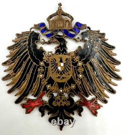 Antique Sign Eagle with Crown 19th Enamels Overlay Royal Imperial Rare Old