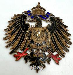Antique Sign Eagle with Crown 19th Enamels Overlay Royal Imperial Rare Old