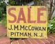 Antique Sign Old Mustard / Red Paint J. M. Mccowan Pitman New Jersey Trade Sign