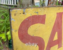 Antique Sign Old Mustard / Red Paint J. M. McCOWAN PITMAN New Jersey Trade Sign