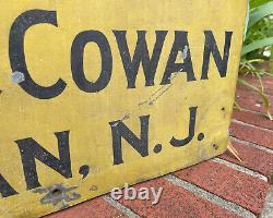 Antique Sign Old Mustard / Red Paint J. M. McCOWAN PITMAN New Jersey Trade Sign