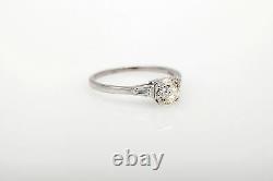 Antique Signed Peacock 1930s $9000 1ct Old Euro Diamond Platinum Wedding Ring