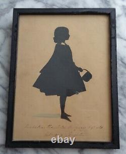 Antique Signed Silhouette of a 6 Year Old Girl 1849