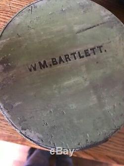 Antique Signed Small Pantry Box. Old Green Paint