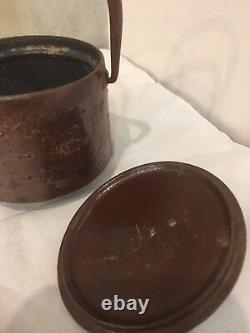 Antique-Signed-Vintage-Old-Japanese-Cast-Iron-Tetsubin-Teapot-Tea-Kettle