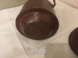 Antique-Signed-Vintage-Old-Japanese-Cast-Iron-Tetsubin-Teapot-Tea-Kettle