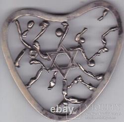 Antique Silver 830 David Star Emblem Jewish Judaism Sign Hanukkah Rare Old 20th
