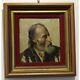 Antique Spain 19th Original Portrait Old Man Oil Wood Painting Signed A. Dyas