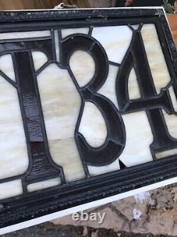 Antique Stained Glass Exit Sign From Old Theater Building c1930