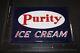 Antique Steel Porcelain Purity Ice Cream Sign 8x12 New Old Stock Dairy