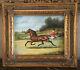 Antique Style Oil Painting Old English Carriage Horse Rider Landscape Scene Art