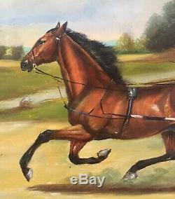 Antique Style Oil Painting Old English Carriage Horse Rider Landscape Scene Art